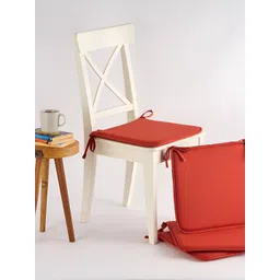 SKANDA FAB Set Of 4 Terracotta Brown Pure Cotton Foam Chair Pad-picture-39