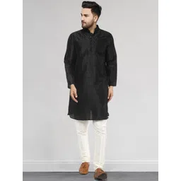 SKAVIJ Men Ethnic Motifs Embroidered Regular Thread Work Kurta with Churidar-picture-38
