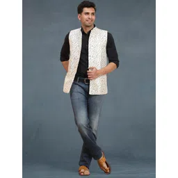 SKAVIJ Men Printed Woven Nehru Jacket-picture-16