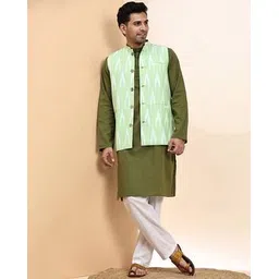 skavij Men Stylised Fit Button-Down Nehru Jacket-picture-45