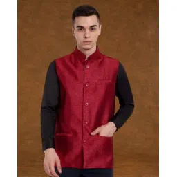 skavij Men Stylised Fit Button-Down Nehru Jacket-picture-41