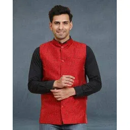 skavij Men Stylised Fit Button-Down Nehru jacket-picture-49