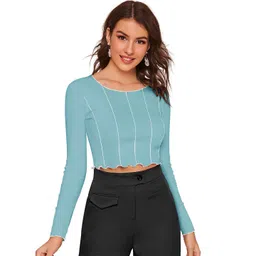 S.K.C Women Striped Crop Top-picture-21