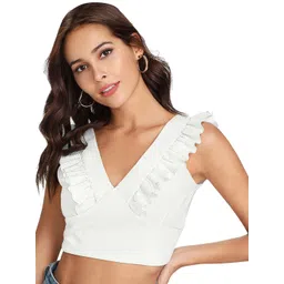 S.K.C Women V-Neck Sleeveless Crop Top-picture-29
