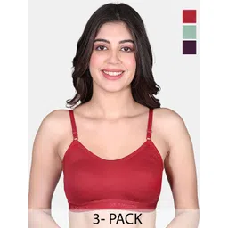SKDREAMS Pack Of 3 Full Coverage Cotton Workout Bra-picture-17