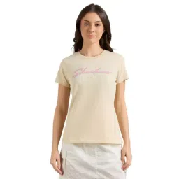 Skechers Beige Cotton Regular Fit Logo Printed T-Shirt-picture-28