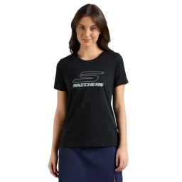 Skechers Black Regular Fit Logo Printed Sports T-Shirt-picture-14