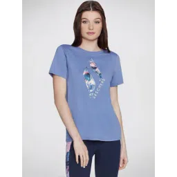 Skechers Blue Printed Sports T-Shirt-picture-47