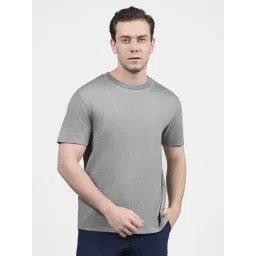 Skechers Grey Cotton Regular Fit Texture T-Shirt-picture-15