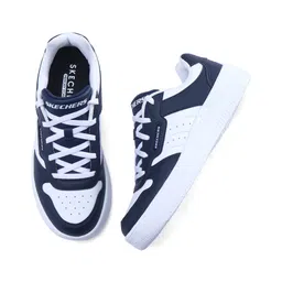 Skechers Lace Up Casual Shoes - Navy Blue & White-picture-14
