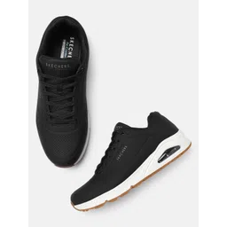 Skechers Men Black Perforations UNO Sneakers-picture-23