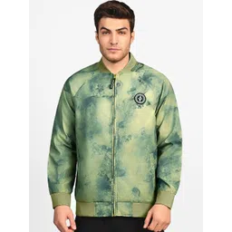 Skechers Men Stand Collar Abstract Printed Casual Bomber Jacket-picture-36