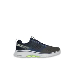 Skechers Men's GO WALK 7 - HAHN Navy & Lime Running Shoes-picture-44