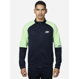 Skechers Navy & Green Regular Fit Color Block Jacket-picture-34