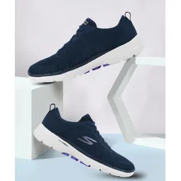 Skechers Womens GO WALK 6 Navy Lavender Walking Shoes Walking Shoes For Women-picture-13