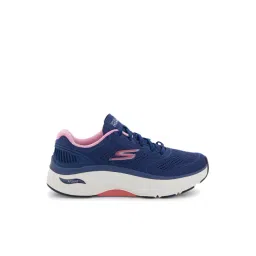 Skechers Women's MAX CUSHIONING ARCH FIT - SWI Navy Pink Sports Lace Up Shoe-picture-30