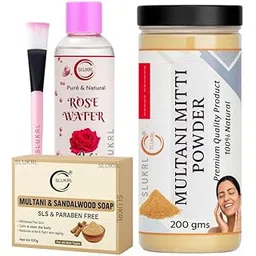 Skin Purifying Set ? Multani Mitti + Gulab Jal + Soap + Brush | Ayurvedic Face Kit Herbal Soap for Bright Skin | Infused with Essential Oils | Wrinkle-Reducing Formula-picture-48