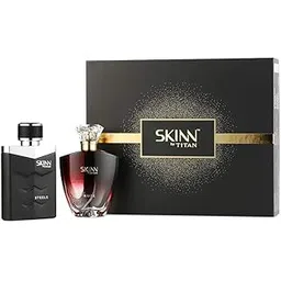Skinn By Titan , Nude & Steele Long Lasting Perfume Gift Set For Couples - 100Ml (Pack Of 2) | Perfume For Men & Women | His And Hers Perfume Set For Partners | For Daily Use, Fruity, Spray-picture-23