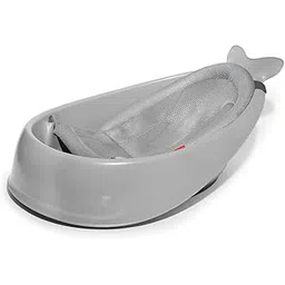 Skip Hop Bath Tub - Moby Smart Sling 3-Stage Tub, PVC-Free, Phthalate-Free, Non Slip Bath Tub for New Born with Drain Plug (Birth to 11Kg, Grey Color), 1 Count (Pack of 1) (235060)-picture-11
