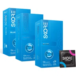 skore Blues Condom | Extra Lubrication & Vanilla Scented | 10 Sheets | Pack of�3 Condom-picture-18