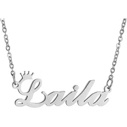 skqir Custom Silver Name Necklace Personalized for Women, Customized Chains Name Pendants Necklaces Personalized Name Necklace with Crown for Women Girl Gift-picture-18