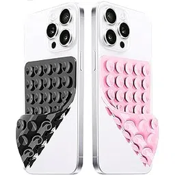 sky haven White & Pink Sticky Silicone Mount for All Phones, Great for Hands-Free use, fidgeting, Mirror/Shower/Phone Holder for Videos & pics. (Black+Pink)-picture-31