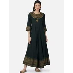 SkyaSia Ethnic Motifs Printed Anarkali Kurta with Dupatta-picture-34