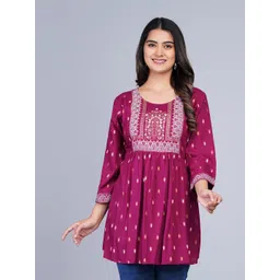 SkyaSia Ethnic Printed Tunic With Gathers In The Front-picture-38