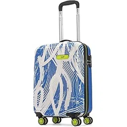 skybags Stroke Cabin Abs Hardshell Luggage (55 Cm) | Printed Luggage 4 Wheel Inline Trolley Bag with 8 Wheels and in-Built Combination Lock | Unisex, Blue and White, Small-picture-43