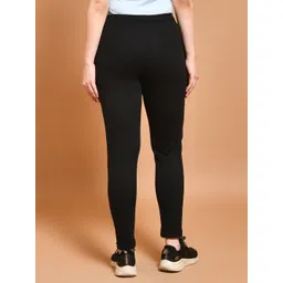 skyknit Women Solid Black Track Pants image 2