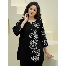 Skylee Pop Women Floral Embroidered Regular Thread Work Kurta with Palazzos-picture-33