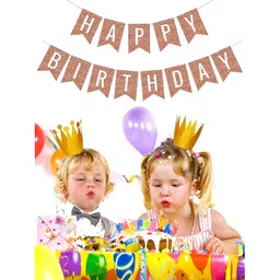 Skylofts Happy Birthday Party Banner - Gold image 1