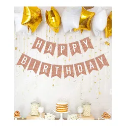 Skylofts Happy Birthday Party Banner - Gold image 2