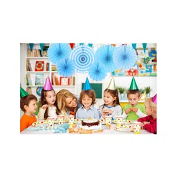 Skylofts Paper Fans for Decoration Pack of 6 - Blue-picture-17
