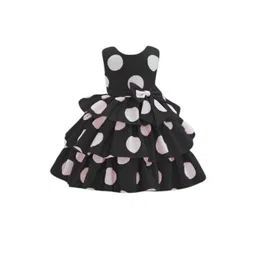 SKYTERIA Kids-Unisex Black Printed Silk A-Line Dresses-picture-17