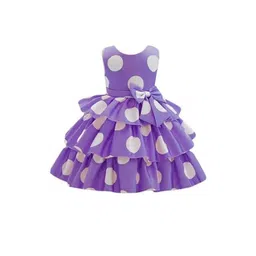 SKYTERIA Kids-Unisex Purple Printed Silk A-Line Dresses-picture-12