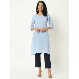 SKYTICK Women Solid Daily Linen Straight Kurta-picture-18