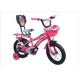 SKYTON Spiral 14 Inch Kids Cycle with Side Wheels Ideal for 2 to 5 Years Boys and Girls Bicycle for Children - Pink-picture-24