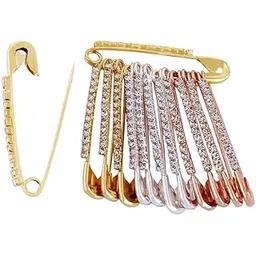 skyunion Stone Safety Saree Pin Dress Kurtis Pallu Dupatta Chunari Scarf Sari Pleats Pins for women-picture-11