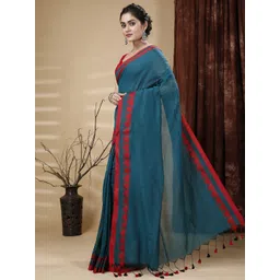 SLAGHA Embroidered Taant Saree image 5