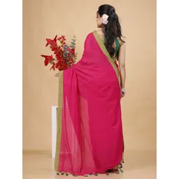 SLAGHA Solid Taant Saree image 3