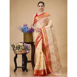 SLAGHA Woven Design Zari Pure Cotton Taant Saree-picture-20