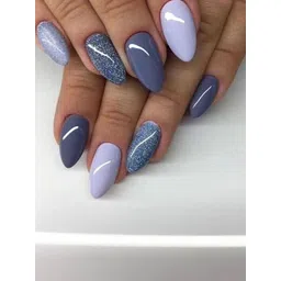 SLAY ON Nails Set Of 24 Reusable Artificial Press On Nails - Dusty Blue & Lavender-picture-31