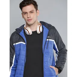 Slazenger Men Blue & Black Colourblocked Sporty Jacket-picture-24