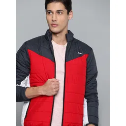 Slazenger Men Red & Navy Blue Colourblocked Sporty Jacket-picture-26