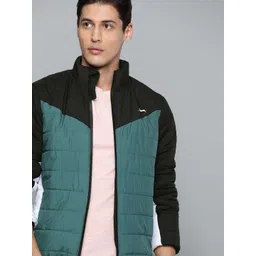 Slazenger Men Teal Black Colourblocked Sporty Jacket-picture-23