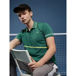 Slazenger Striped Detail Polo Collar Athleisure T-shirt-picture-26