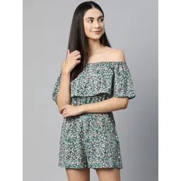 Sleek Italia Floral Printed Off-Shoulder Playsuit-picture-16