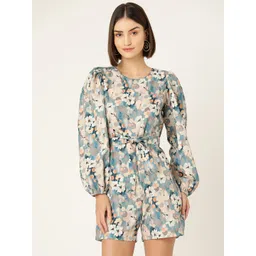 Sleek Italia Floral Printed Puff Sleeves Jumpsuit-picture-22