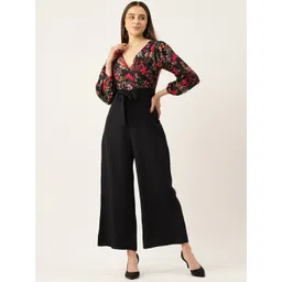 Sleek Italia Floral Printed V-Neck Basic Jumpsuit-picture-15